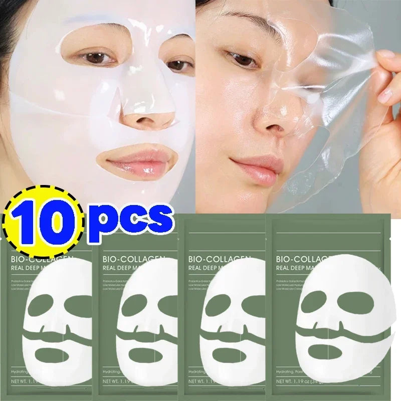 Bio Collagen Facial Mask Shrink Pores Deep Hydrating Moisturizing Split Mask Firming Nourish Brighten Skin Care Korean Cosmetics