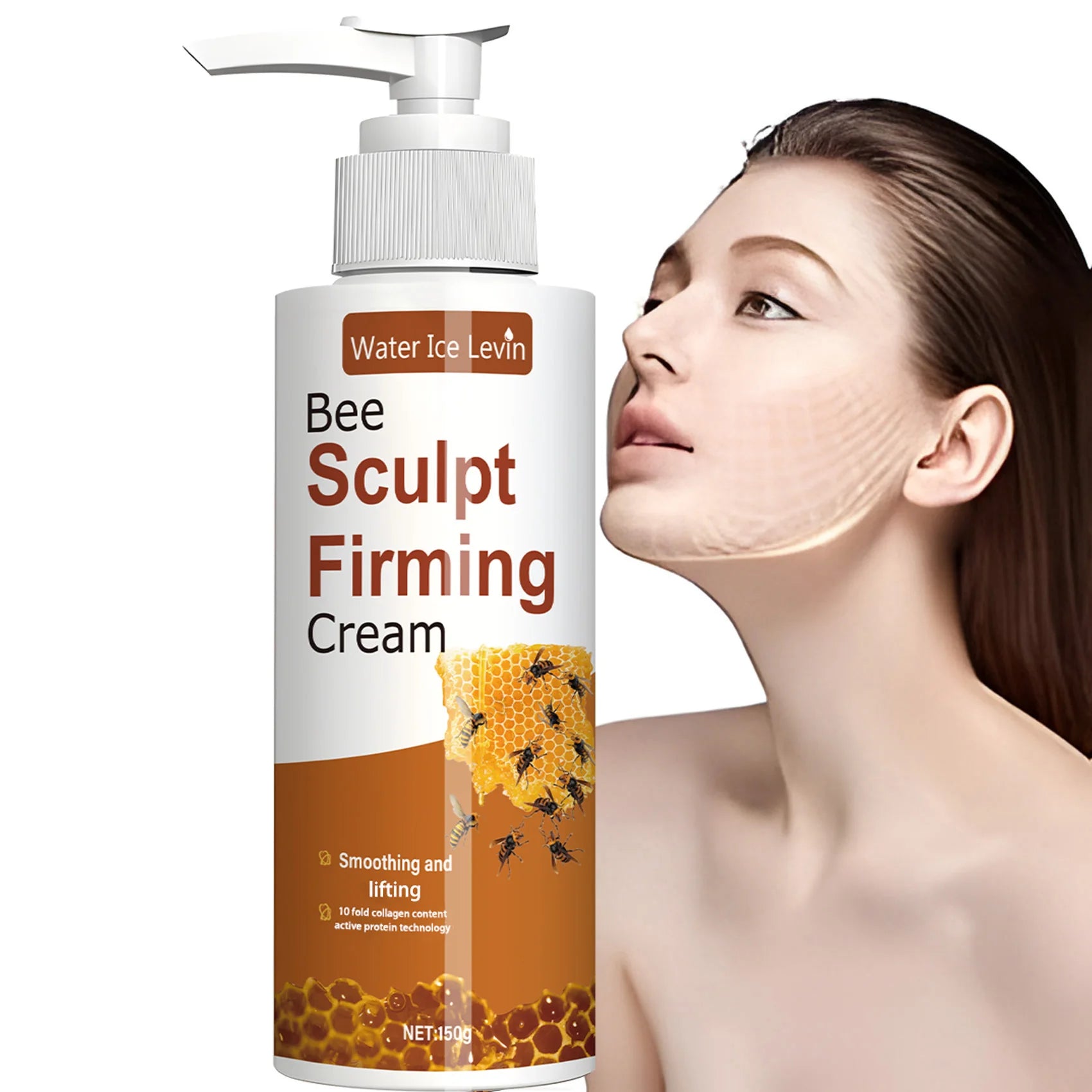 150g Bee Venom Moisturizing Firming Moisturizing Cream, Moisturizing and Smoothing | Non-Greasy, Gentle and Suitable for Sensitive Light Beige | Hypoallergenic | Suitable for Whole Body Use, Squeeze Type