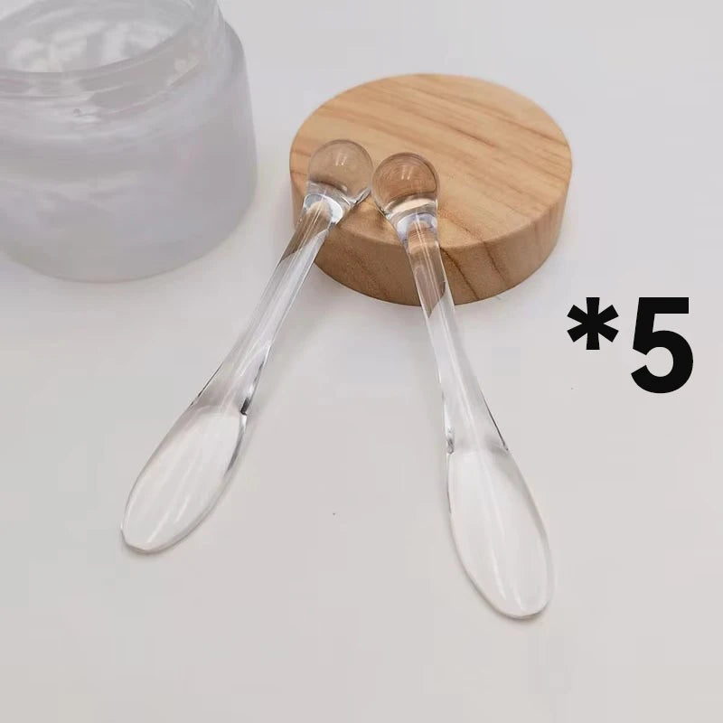 2/10pcs Eye Cream Applicator Spoon Roller Transparent Massage Stick Cosmetic Spatulas Wrinkle Facial Mask Skin Care Plastic Spoo