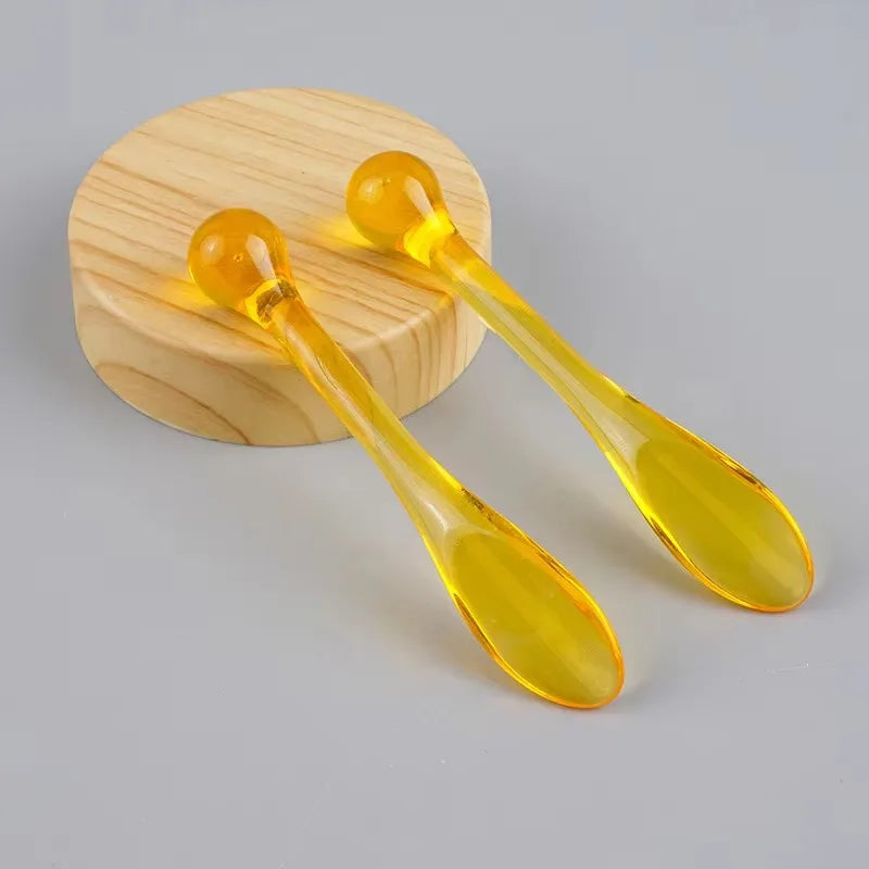 2/10pcs Eye Cream Applicator Spoon Roller Transparent Massage Stick Cosmetic Spatulas Wrinkle Facial Mask Skin Care Plastic Spoo