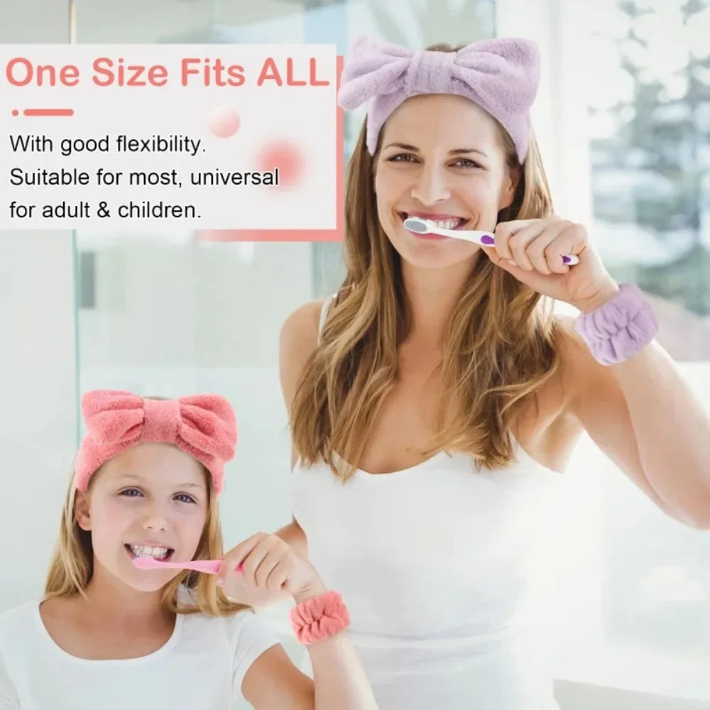 Wash Face Headbands For Women Reusable Spa Wristband Soft Microfiber Towel Wristbands Women Girls Running Sport Wrist Sweatband