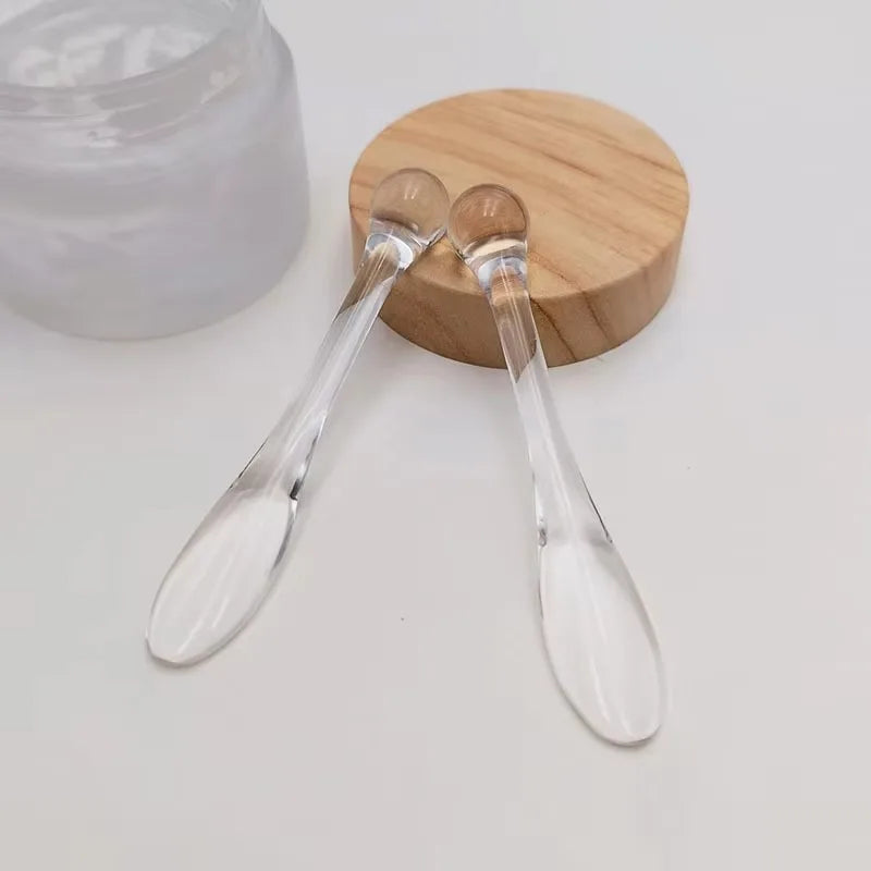 2/10pcs Eye Cream Applicator Spoon Roller Transparent Massage Stick Cosmetic Spatulas Wrinkle Facial Mask Skin Care Plastic Spoo