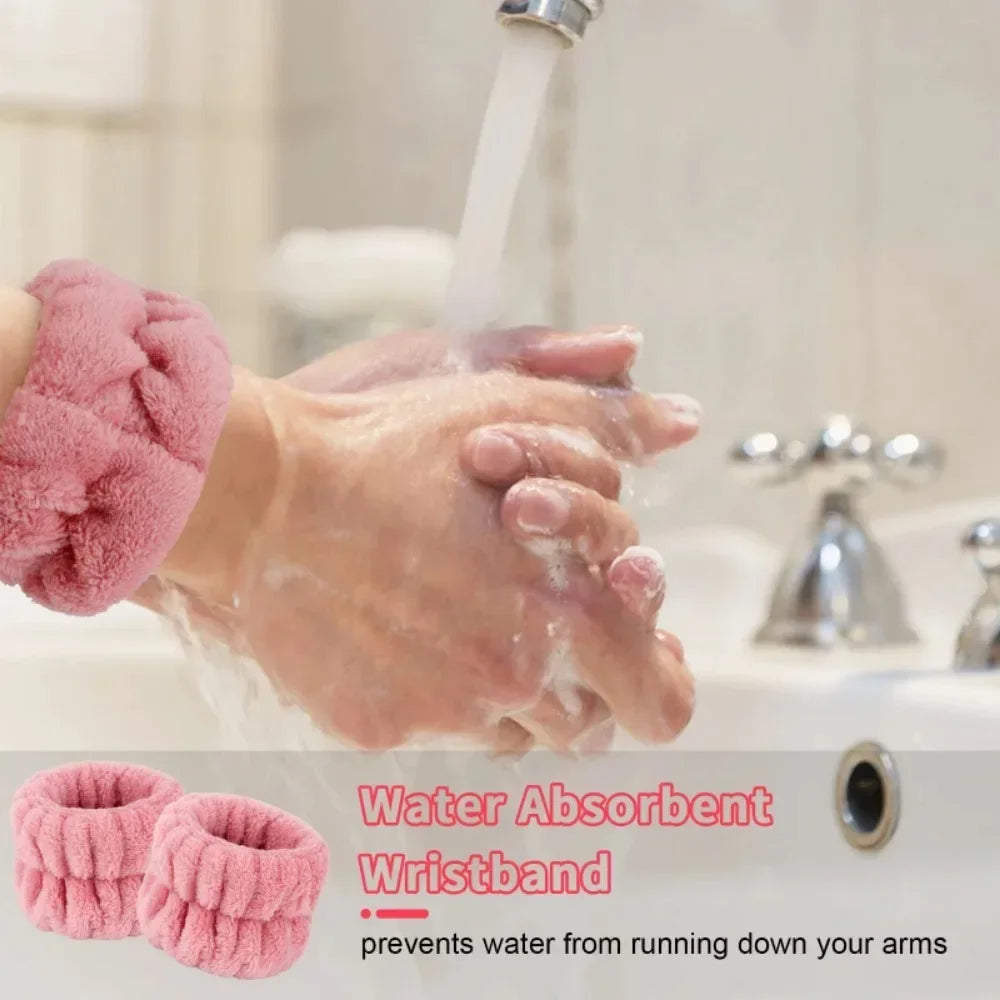 Wash Face Headbands For Women Reusable Spa Wristband Soft Microfiber Towel Wristbands Women Girls Running Sport Wrist Sweatband