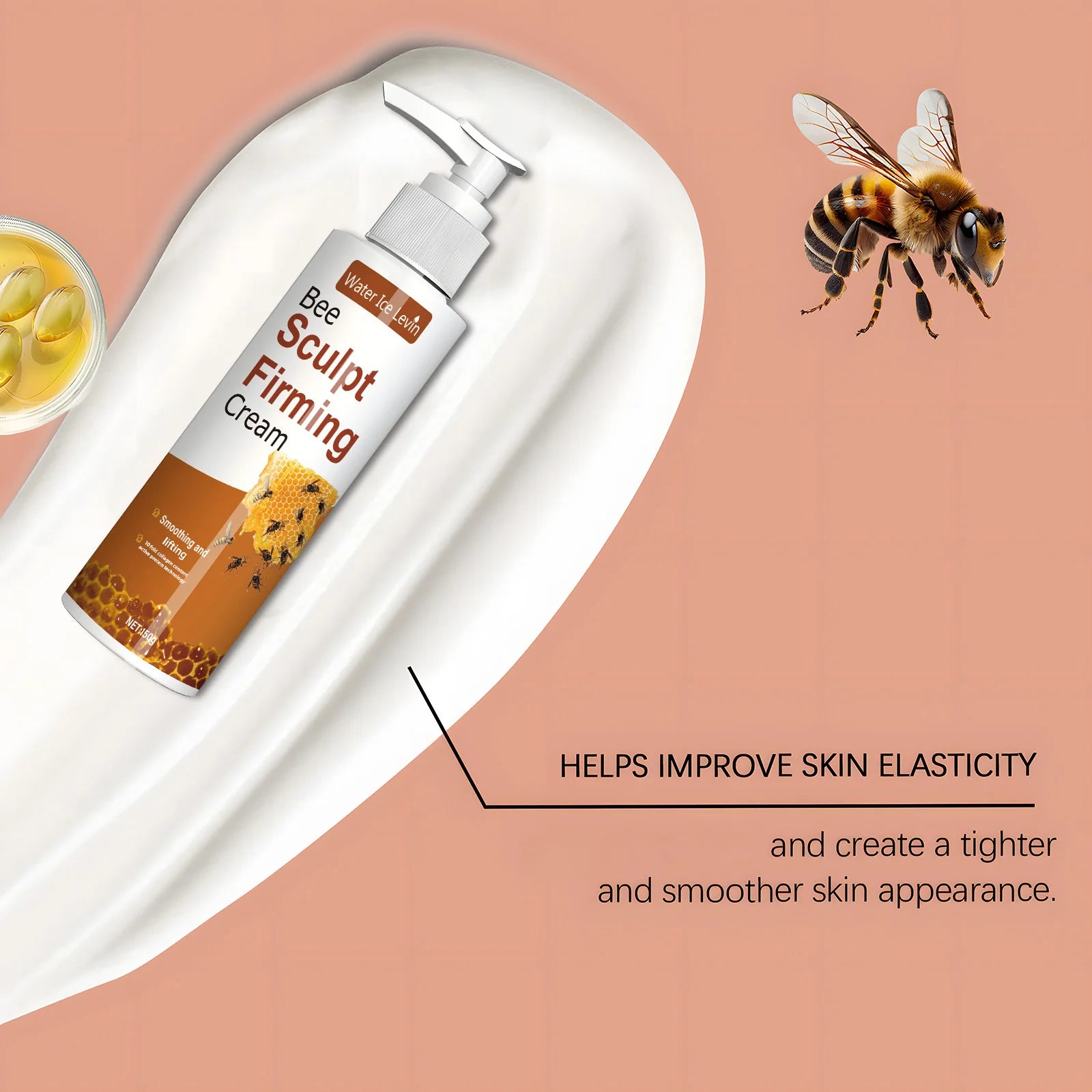 150g Bee Venom Moisturizing Firming Moisturizing Cream, Moisturizing and Smoothing | Non-Greasy, Gentle and Suitable for Sensitive Light Beige | Hypoallergenic | Suitable for Whole Body Use, Squeeze Type